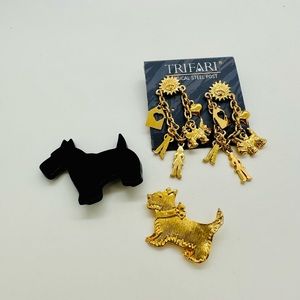 Vintage Scottish Terrier Jewelry lot